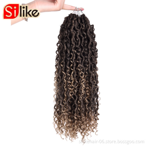 Crochet hair with Curly Ends River Locs New Boho Goddess Locs Crochet Hair 18 inch Hippie Faux Locs Wavy Crochet Curly Hair